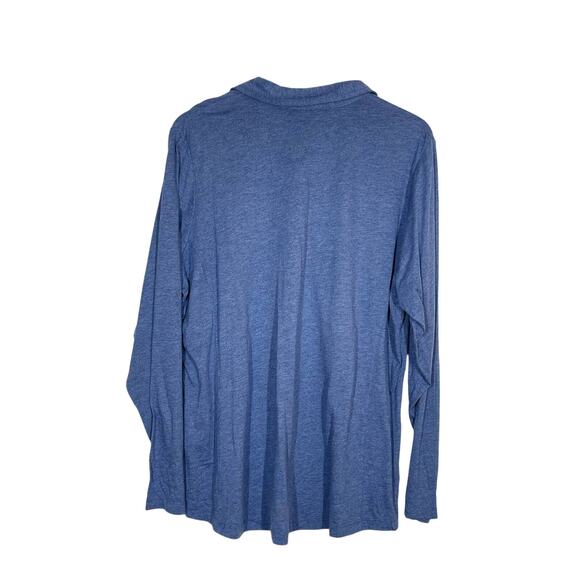 NEW Karen Scott Button Down Shirt Women's Plus Size 1X Blue Long Sleeve Casual - Picture 2 of 6